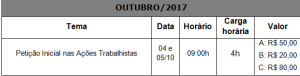 AGENDA DE CURSOS TELEPRESENCIAIS OUTUBRO 2017